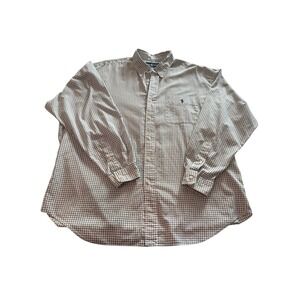 Ralph Lauren Shirt Mens XL Blue White Plaid Blake Button Down Long Sleeve